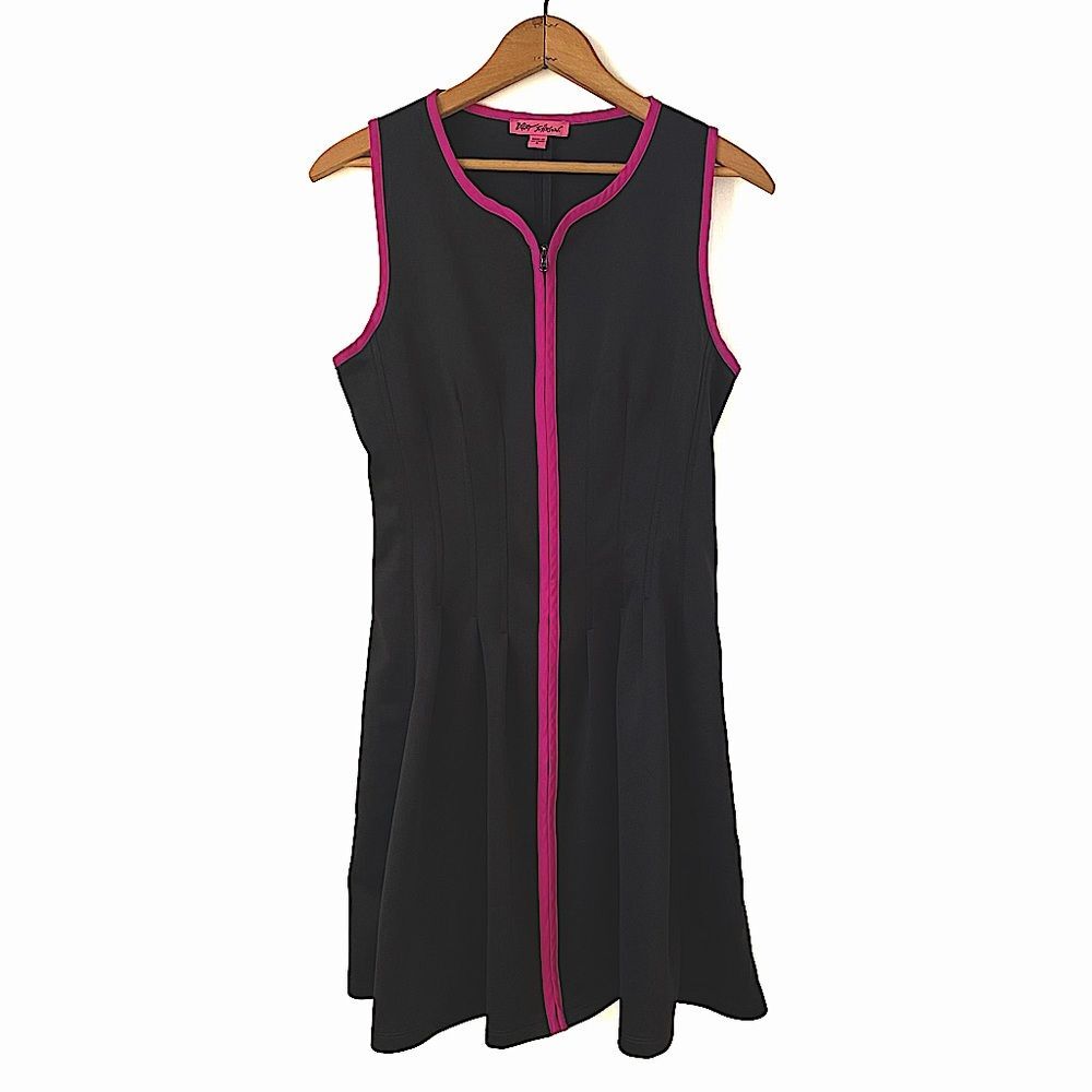 Betsey Johnson Sleeveless Dress Knee Length Black and Pink Y2K Women's Size 6